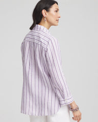 Chico's - No Iron™ Plum Striped Linen Shirt