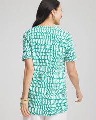 Chico's - Tropical Short Sleeve Forward-Seam Tee