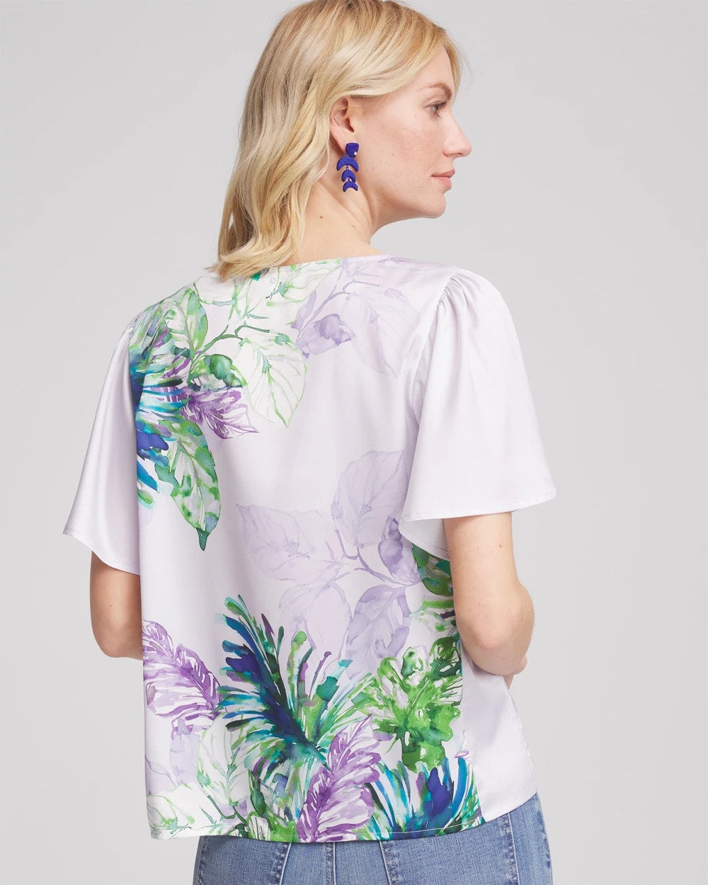 Chico's - Flutter Sleeve Satin Top