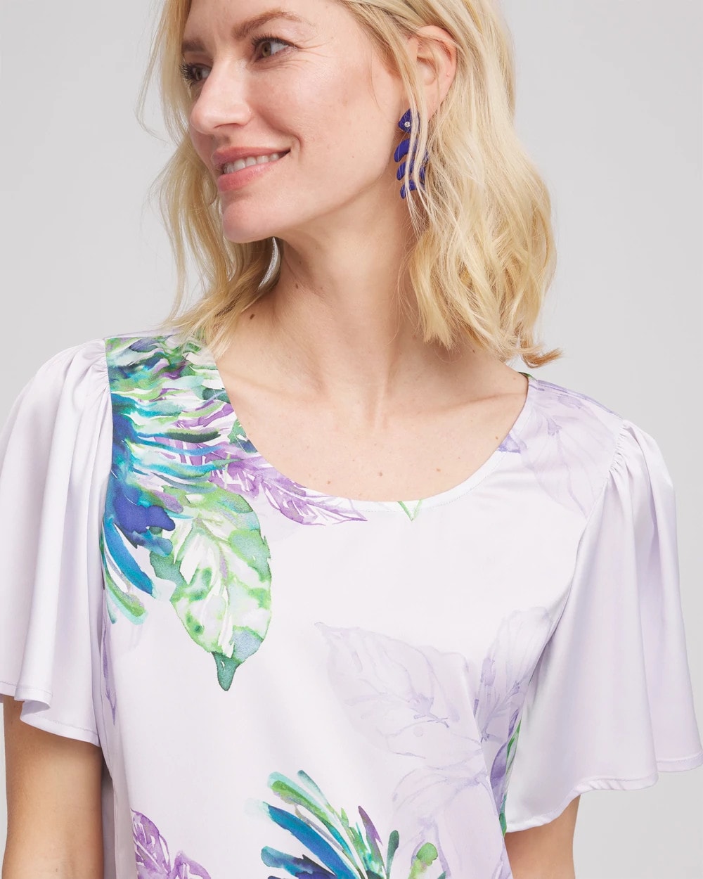 Chico's - Flutter Sleeve Satin Top