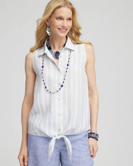 Chico's - No Iron™ Linen Tie-Front Sleeveless Shirt