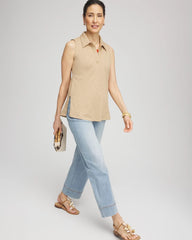 Chico's - Slub Sleeveless Collared Tunic