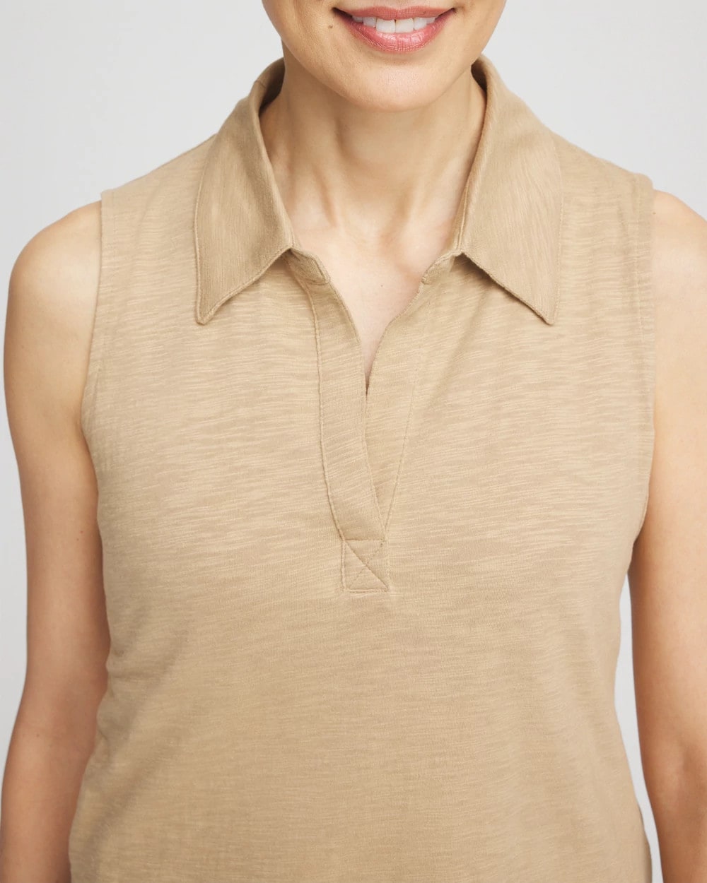 Chico's - Slub Sleeveless Collared Tunic