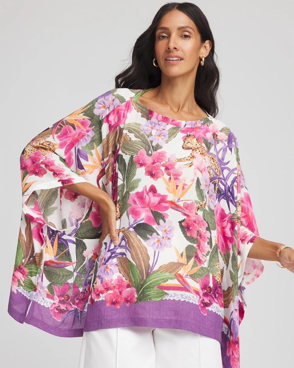 Chico's - Floral-Print Poncho