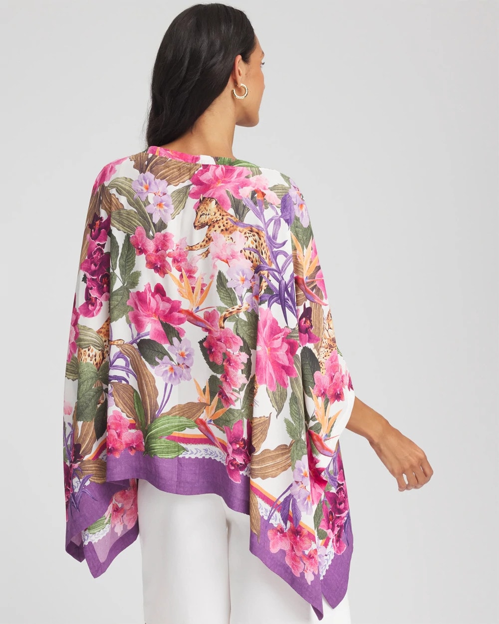 Chico's - Floral-Print Poncho