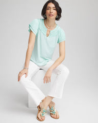 Chico's - Touch of Cool™ Layered Pleated Flutter Tee