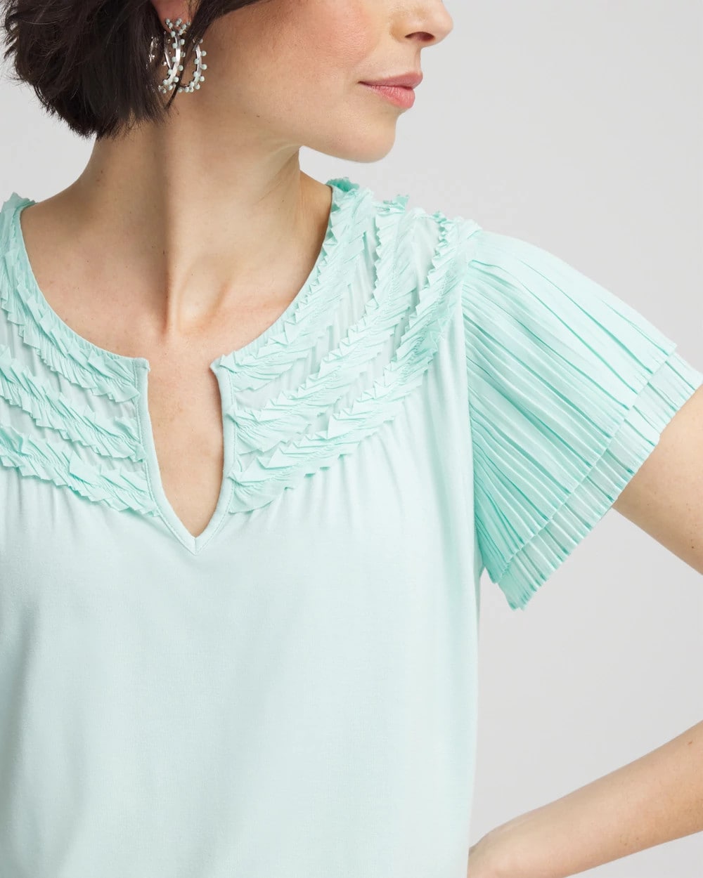 Chico's - Touch of Cool™ Layered Pleated Flutter Tee