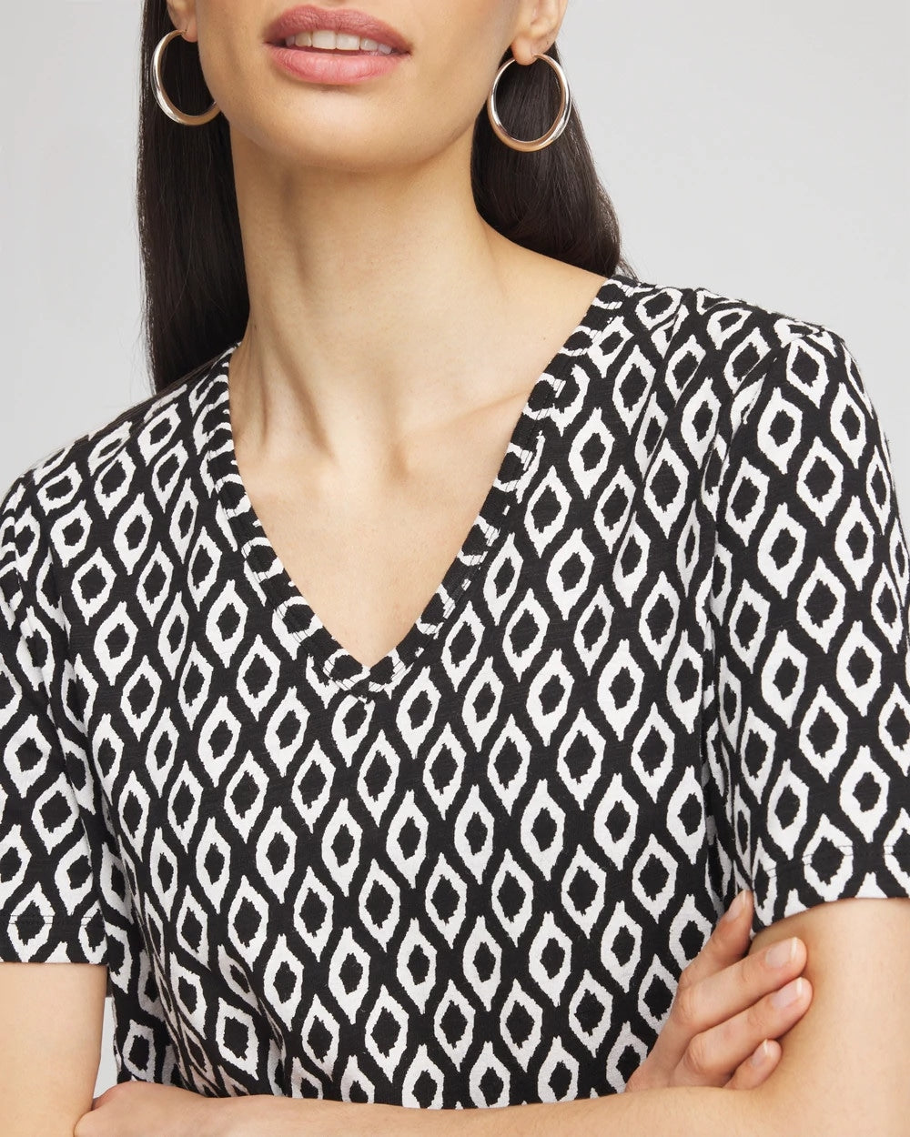 Chico's - Graphic Slub V-Neck Tee