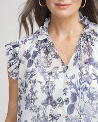 Chico's - Butterfly Ruffle Collar Blouse