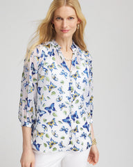 Chico's - Ruffle Collar Butterfly Burnout Blouse
