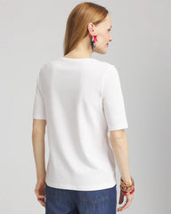 Chico's - Flag Embellished Knit Tee
