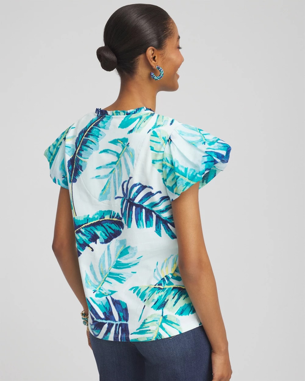 Chico's - Notch Neck Cap Sleeve Tee