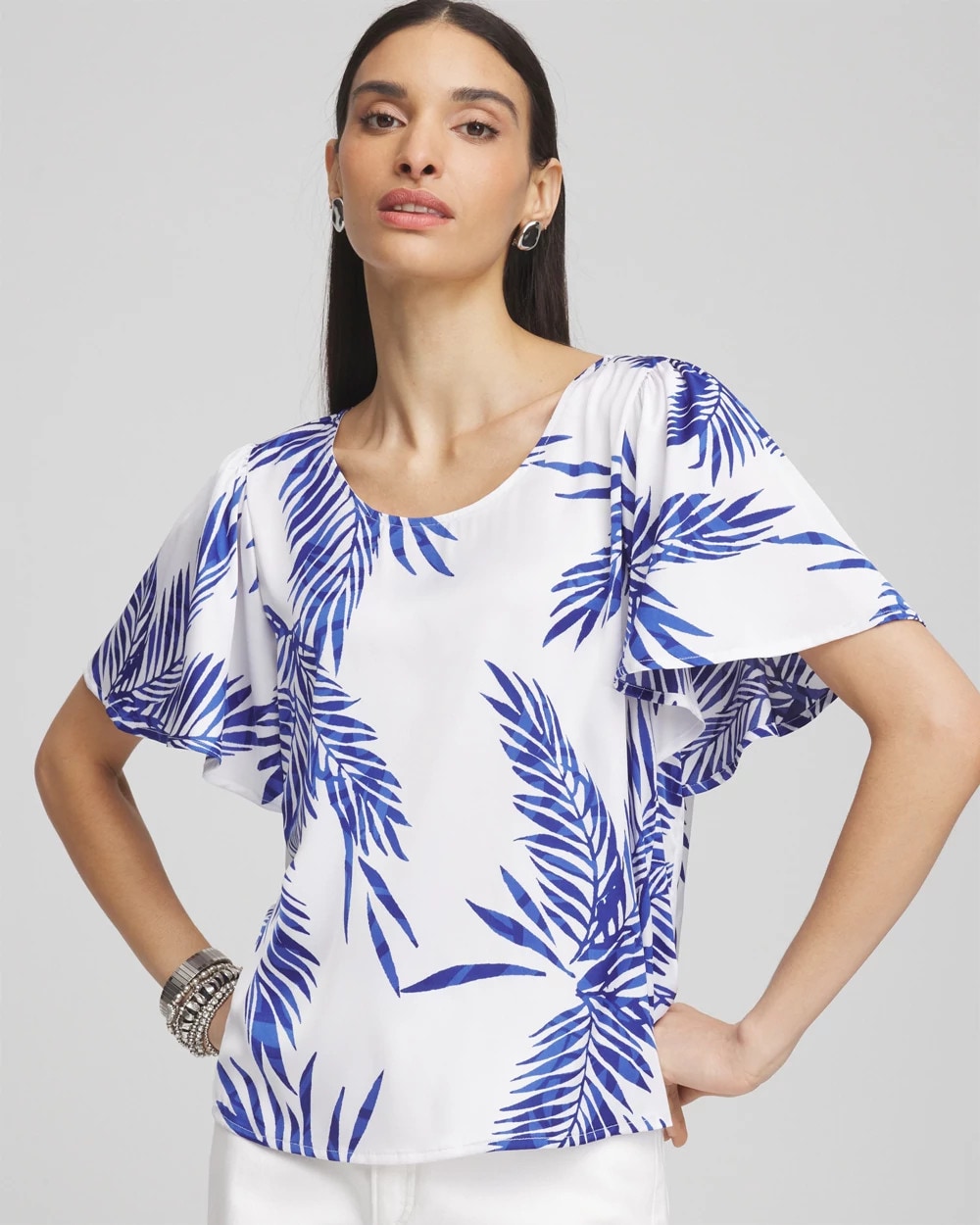 Chico's - Flutter Sleeve Satin Top