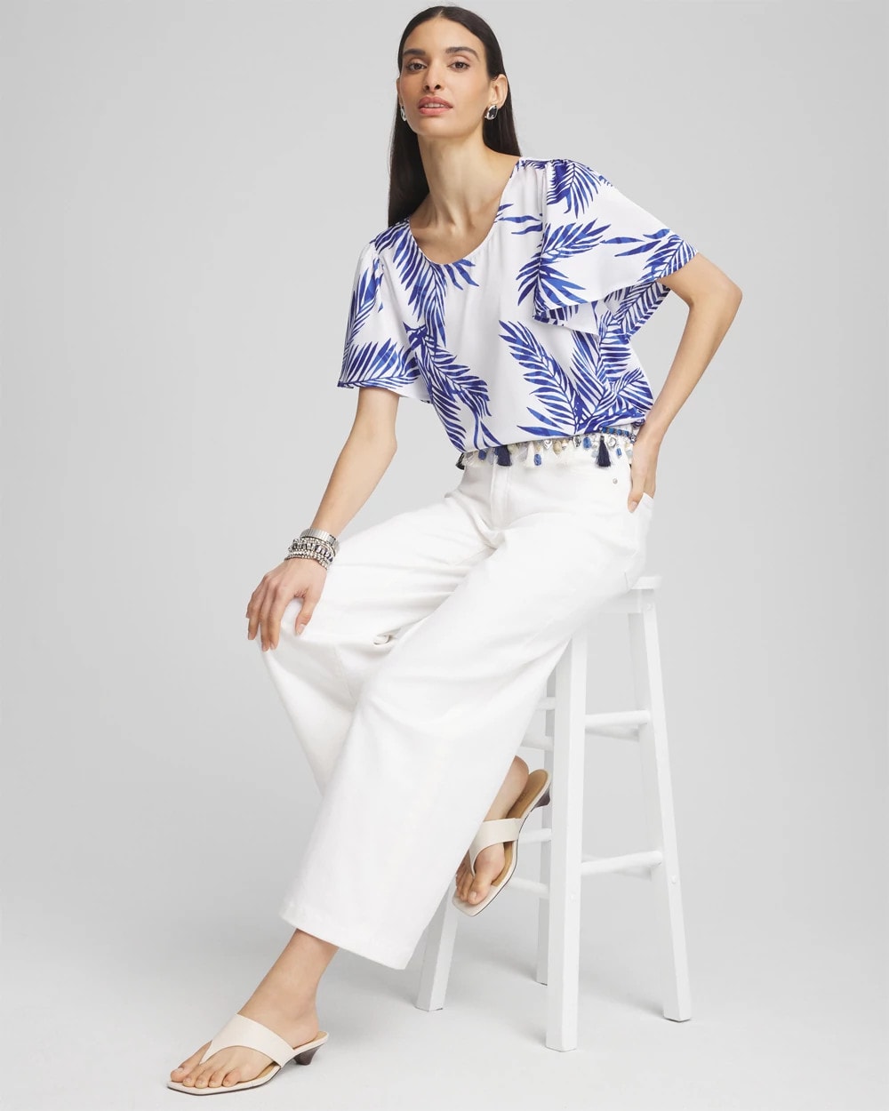 Chico's - Flutter Sleeve Satin Top