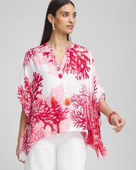 Chico's - Coral Reef Motif Poncho