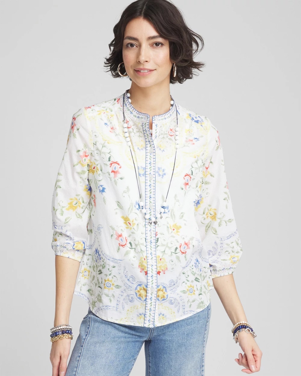 Chico's - Floral Billow-Sleeve Blouse