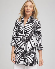 Chico's - No Iron™ Printed Palms Button Down Tunic