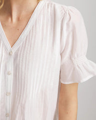 Chico's - Pleated Cotton-Silk Shirt