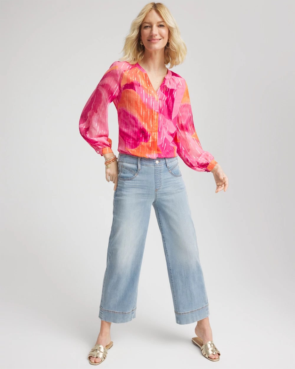 Chico's - Watercolor Classic Fit Chiffon Blouse