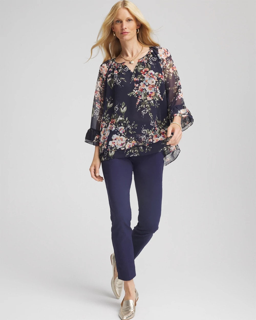 Chico's - Floral Georgette Blouse