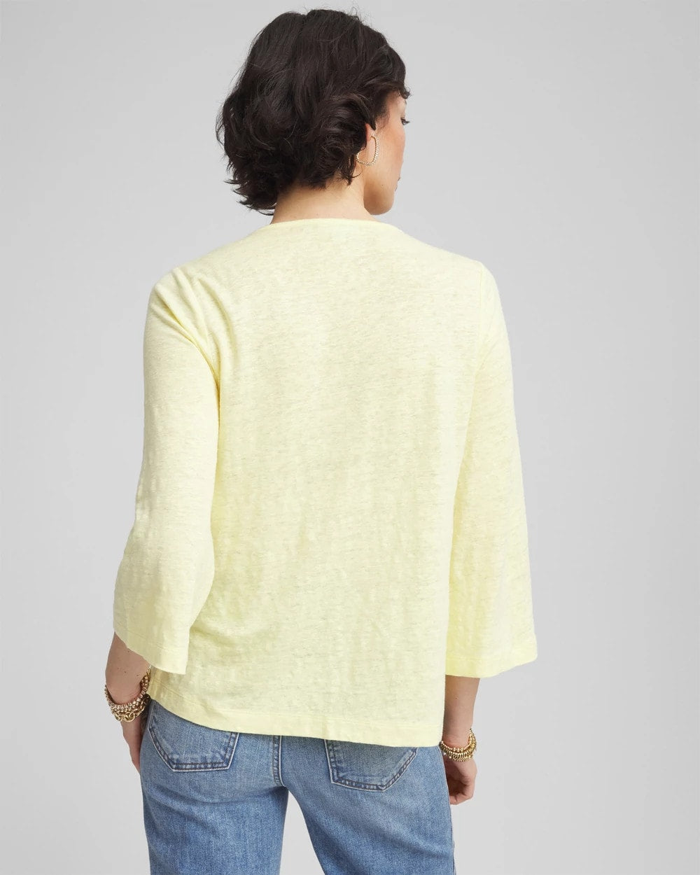 Chico's - Pintuck Linen Notched-Neck Tee