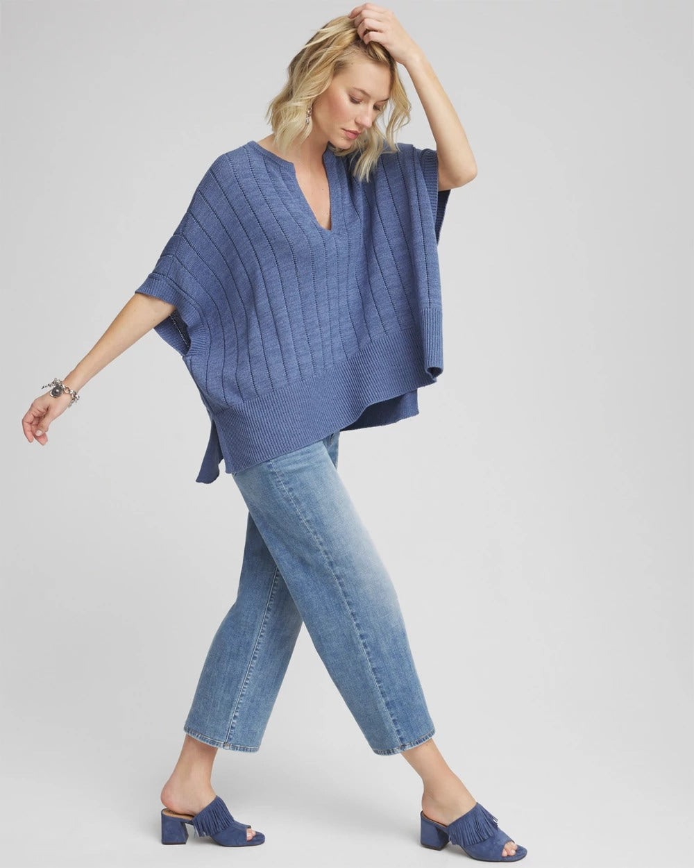 Chico's - Open-Knit Splitneck Poncho