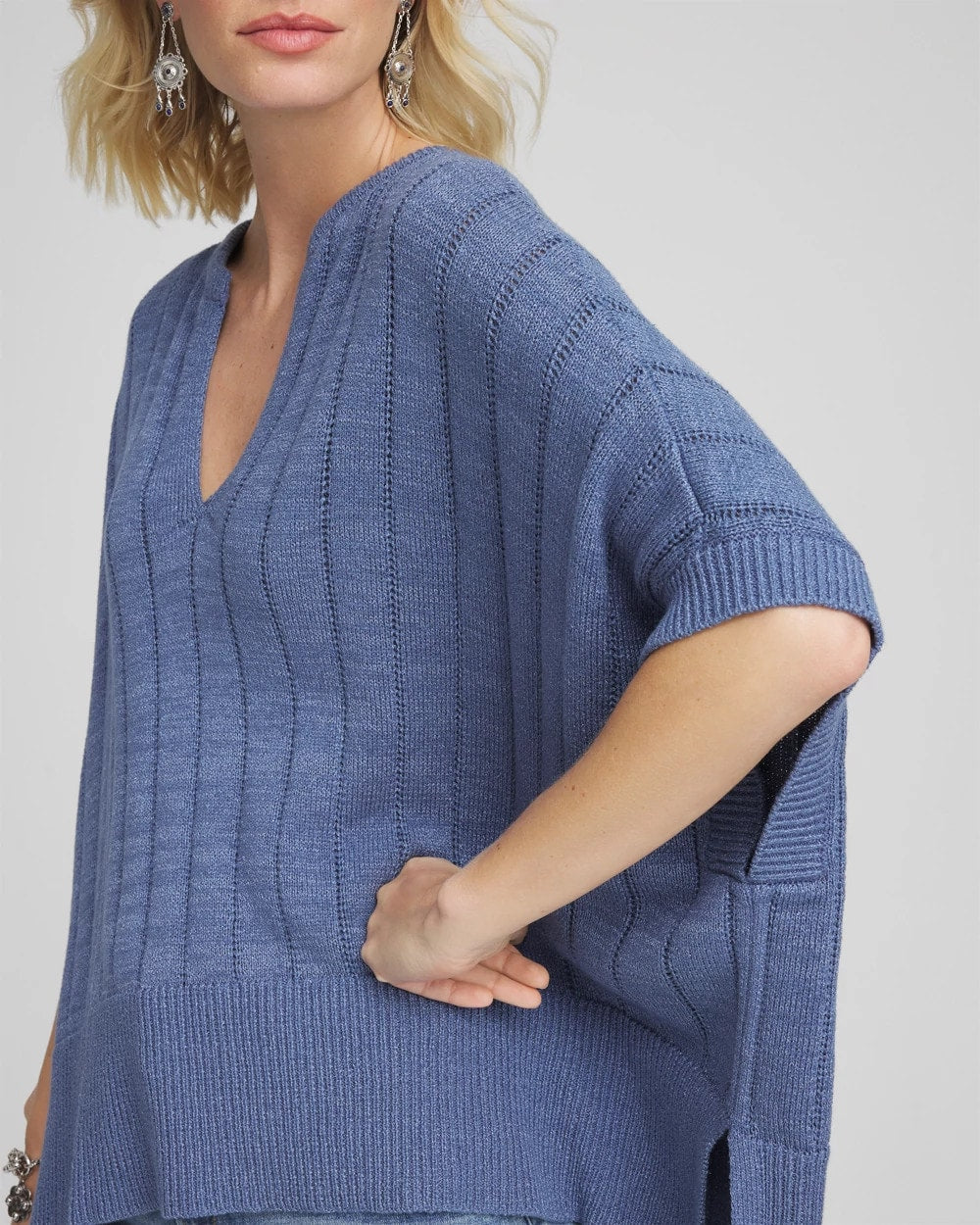Chico's - Open-Knit Splitneck Poncho
