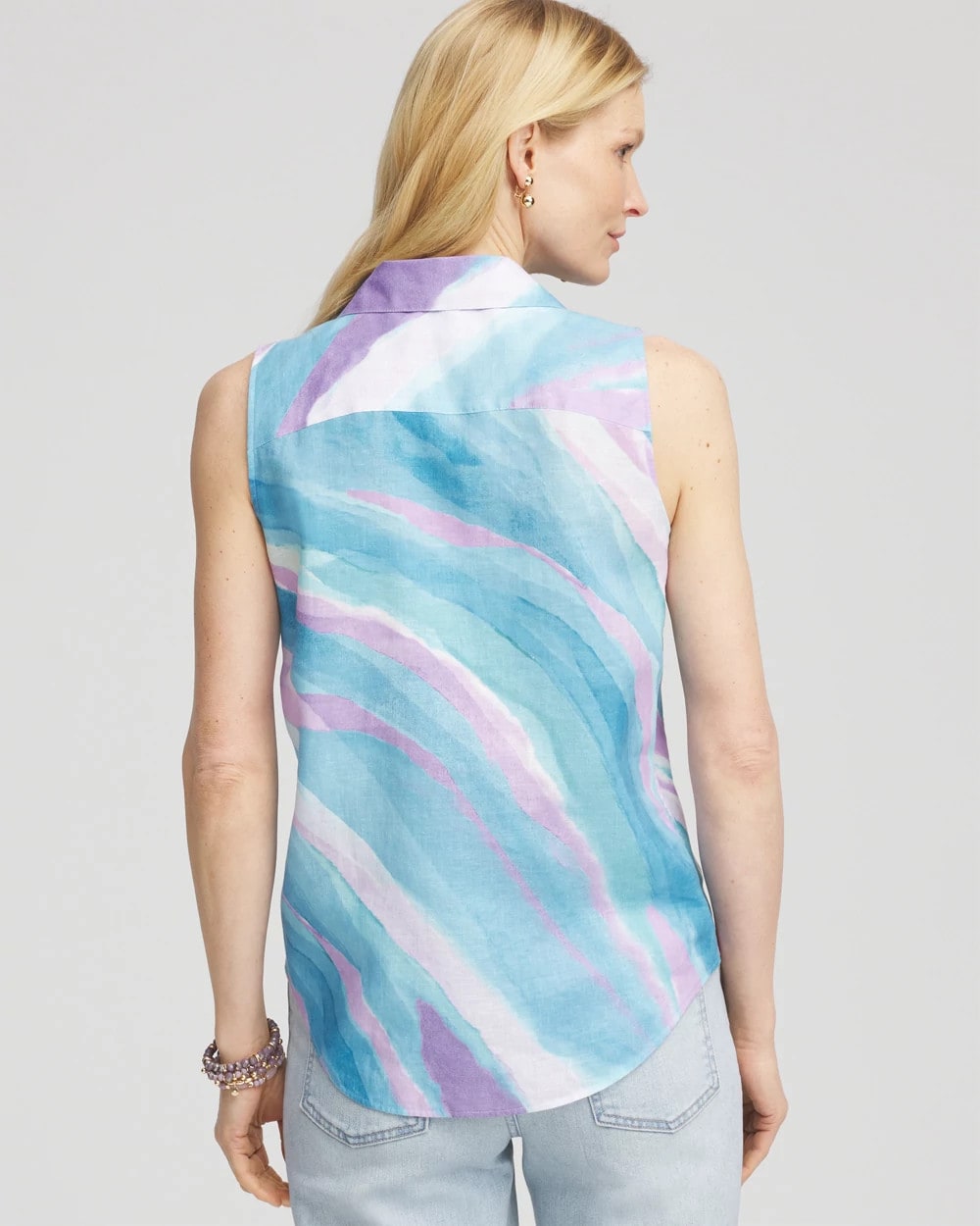 Chico's - No Iron™ Linen Tie-Front Sleeveless Shirt
