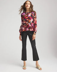 Chico's - Printed Chiffon Peplum Top