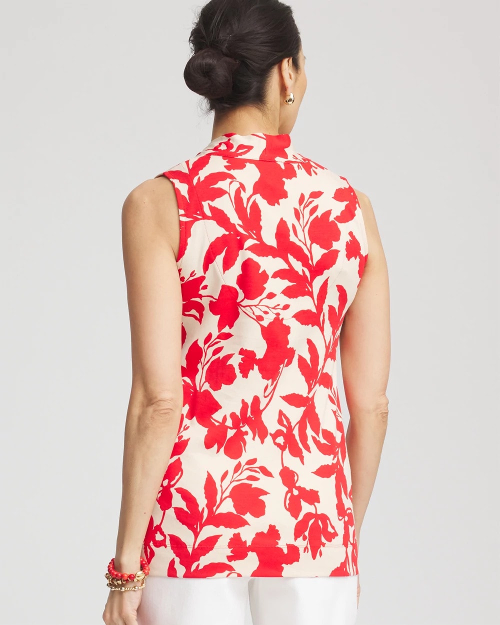 Chico's - Floral Sleeveless V-Neck Tunic