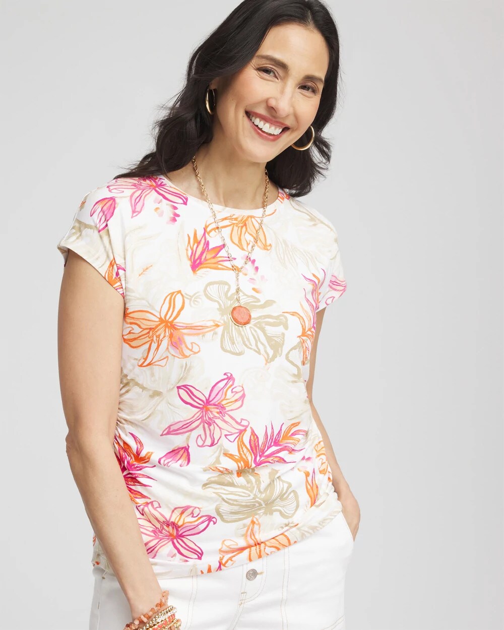 Chico's - Touch of Cool™ Tropical Floral Dolman Tee