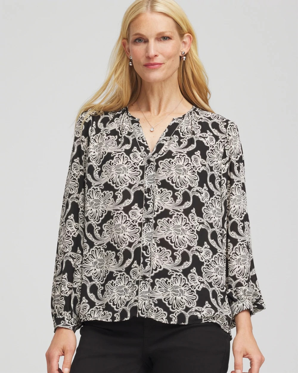 Chico's - Caviar Bead Georgette Blouse