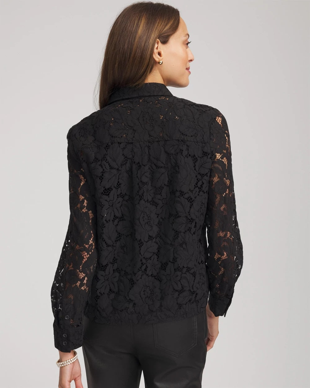 Chico's - Classic-Fit Collared Lace Shirt