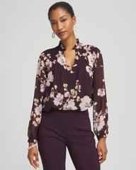 Chico's - Frosty Floral Ruffleneck Blouse