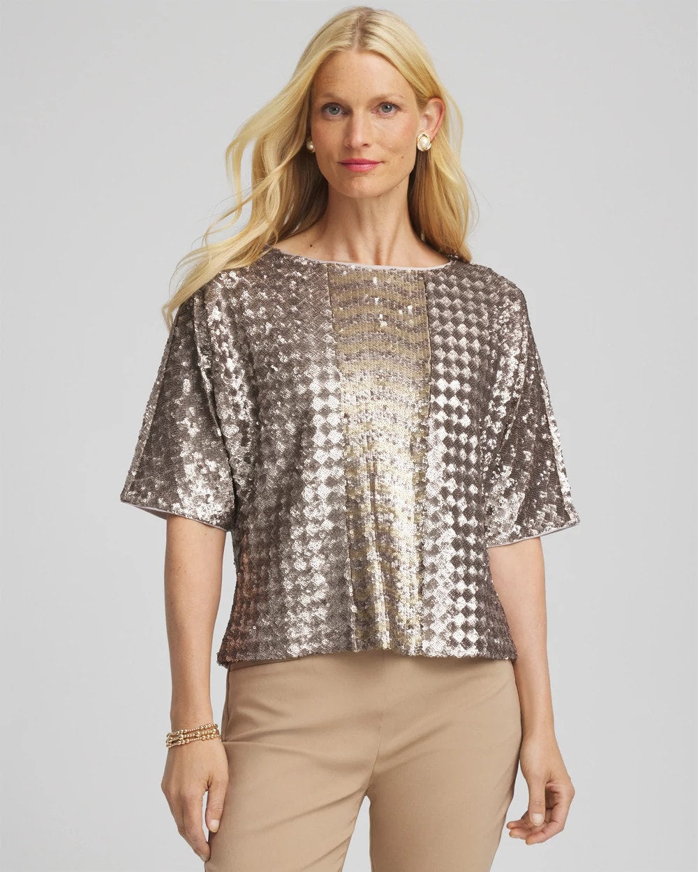 Chico's - Art Deco Dolman Sequins Tee