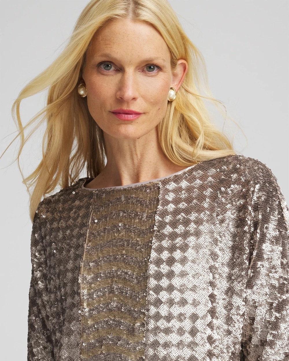 Chico's - Art Deco Dolman Sequins Tee