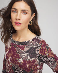 Chico's - Printed Pima Cotton Bateau-Neck Tee