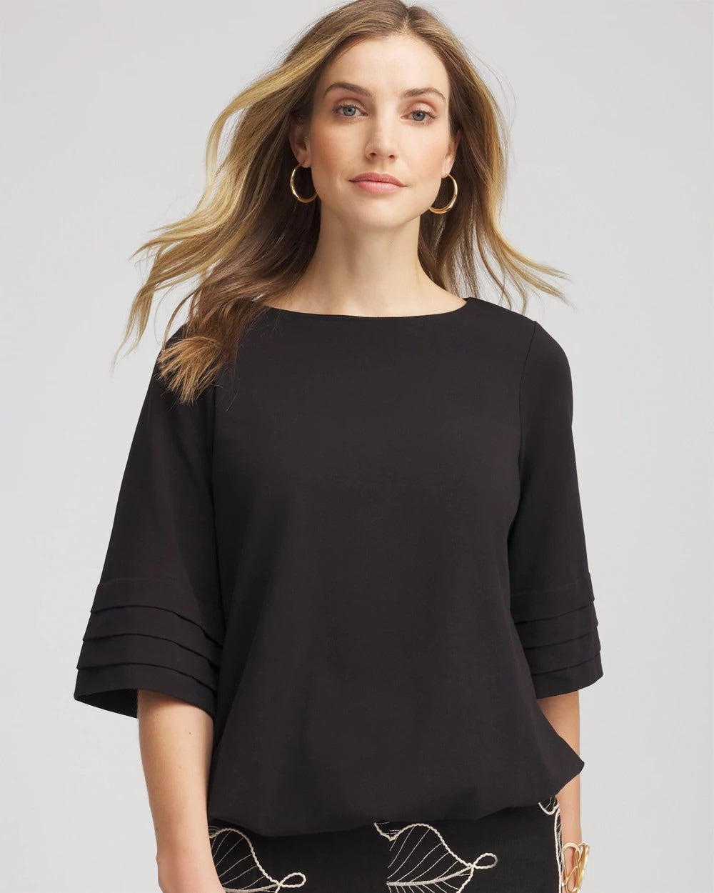 Chico's - Boatneck Bubble-Hem Top