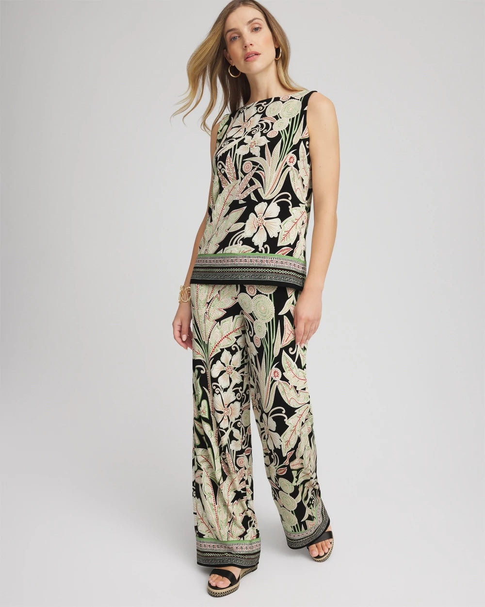 Chico's - Travelers™ Island-Motif Side-Slit Tank