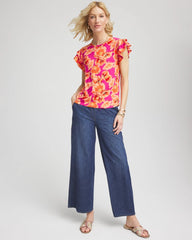 Chico's - Touch of Cool™ Tropical Flutter Sleeve Tee
