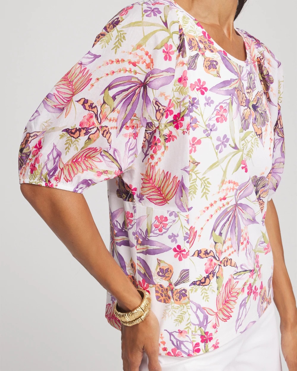 Chico's - Floral Dolman Sleeve Knit Top