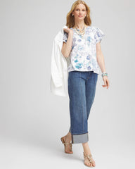 Chico's - Touch of Cool™ Floral Flutter Sleeve Tee