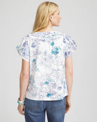 Chico's - Touch of Cool™ Floral Flutter Sleeve Tee