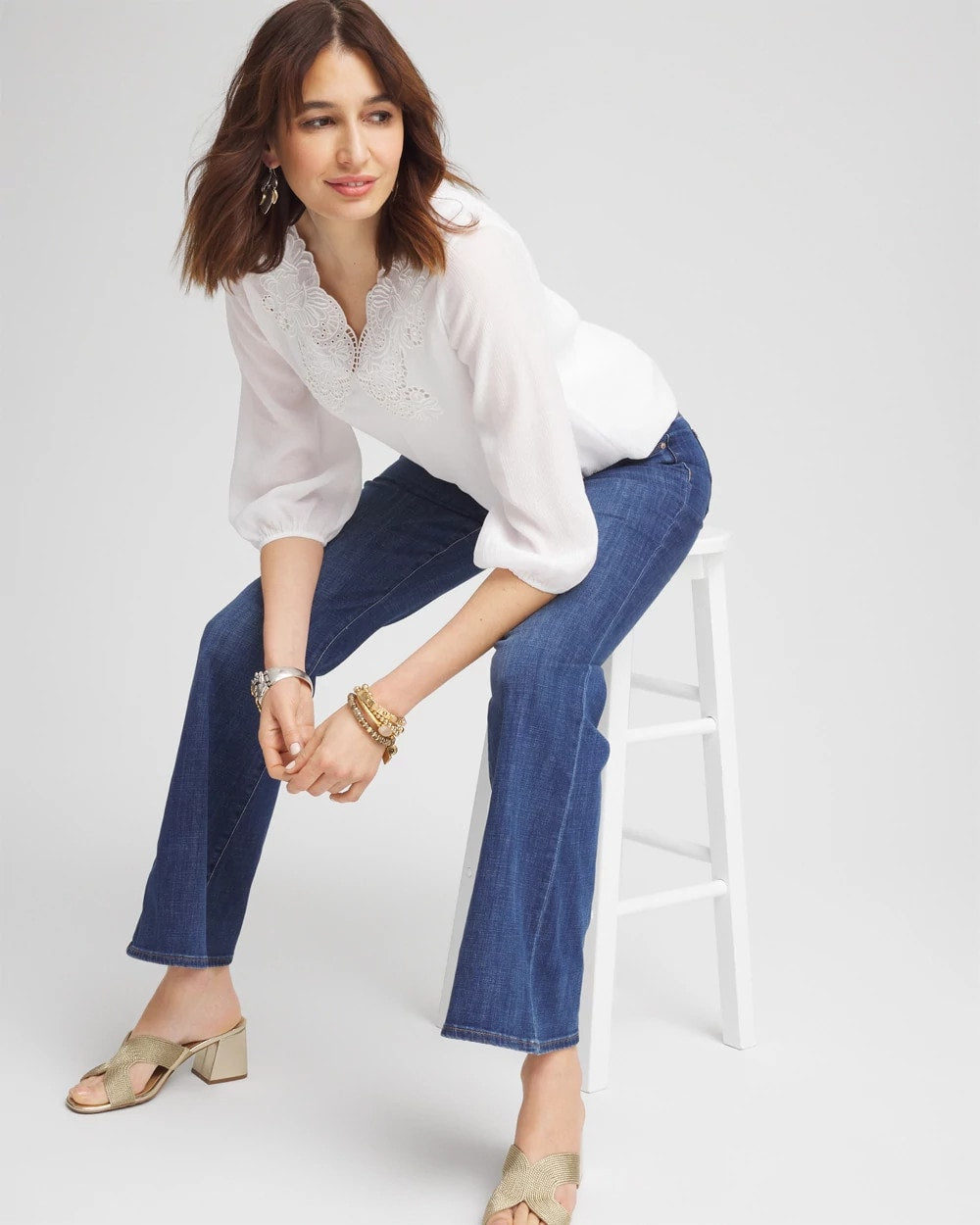 Chico's - Embroidered Cutout Blouse