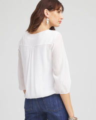 Chico's - Embroidered Cutout Blouse