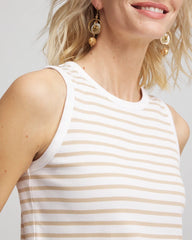 Chico's - Striped Ribbed High-Neck Tank
