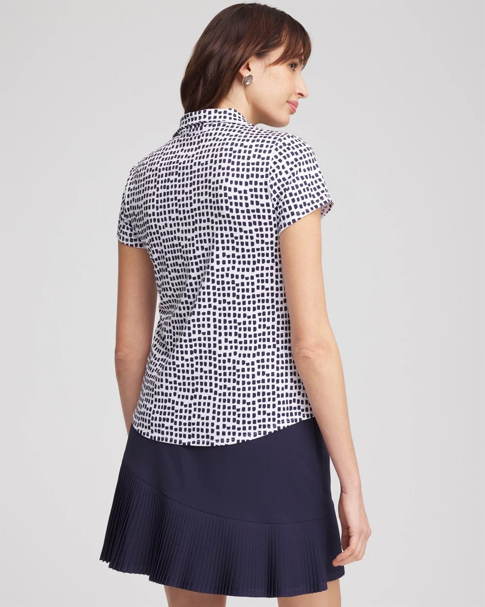 Chico's - Zenergy® UPF Dots Mockneck Short-Sleeve Top