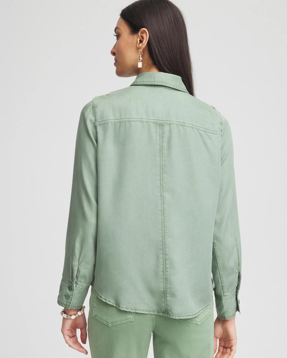 Chico's - Embellished Lyocell Tencel™ Collared Shirt