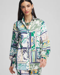 Chico's - Faux Silk Coastal Collared Shirt