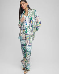 Chico's - Faux Silk Coastal Collared Shirt
